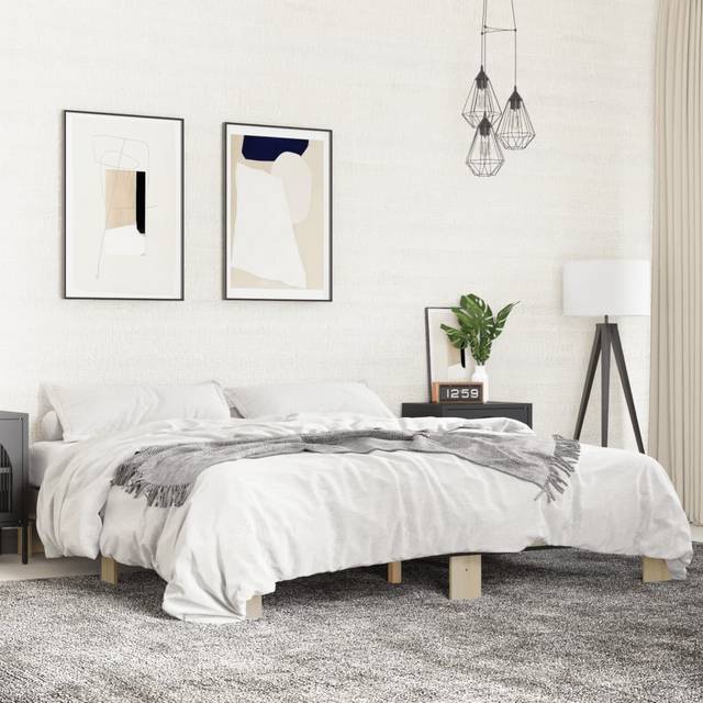 vidaXL Bed Frame without Mattress Sonoma Oak 180x200 cm Super King - Brown