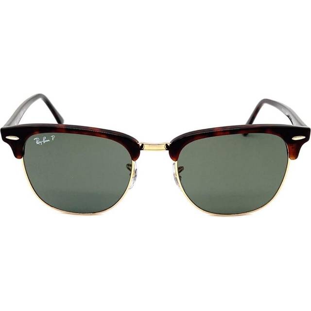 Ray - Ban Unisex RB3016 CLUBMASTER 990/58 Solglasögon Acetat Sköldpadda Grön G15 Fyrkantig Polariserad