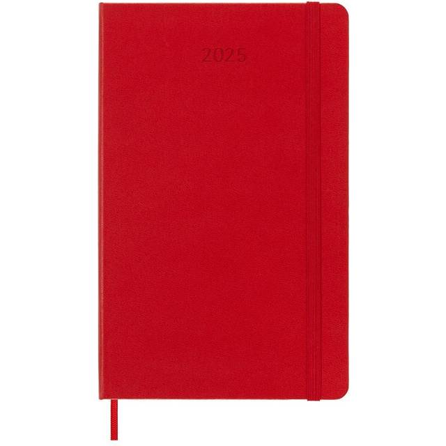 Moleskine 2025 12-Month Daily Large Hardcover Notebook: Scarlet Red