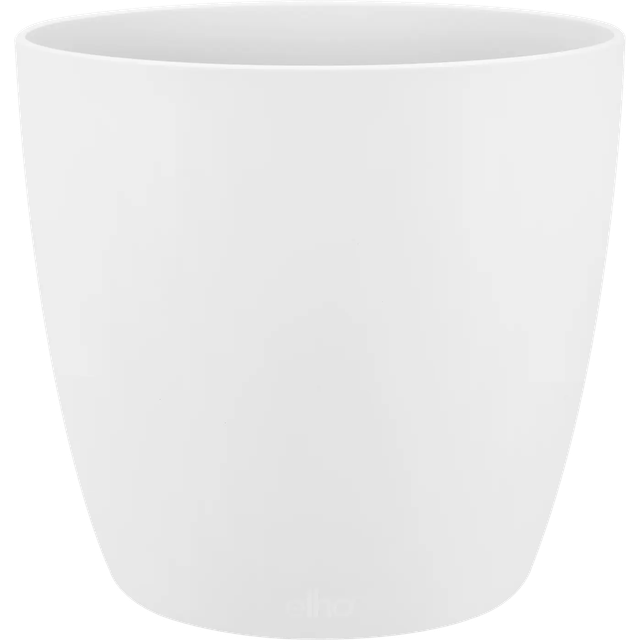 Elho Brussels 18cm Round Plastic Indoor Plant Pot - White