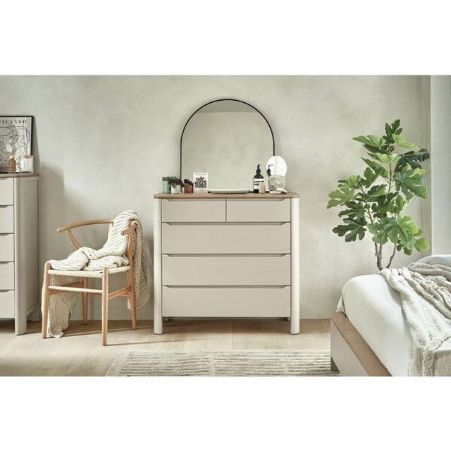 Smoked Oak & Painted Chest of Drawers - 5 Drawer Chest - Otto Range - Oak Furnitureland