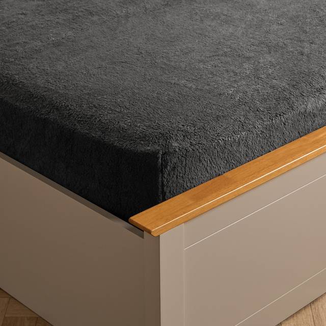 Teddy Fleece Thermal Fitted Bed Sheet - Grey / Single