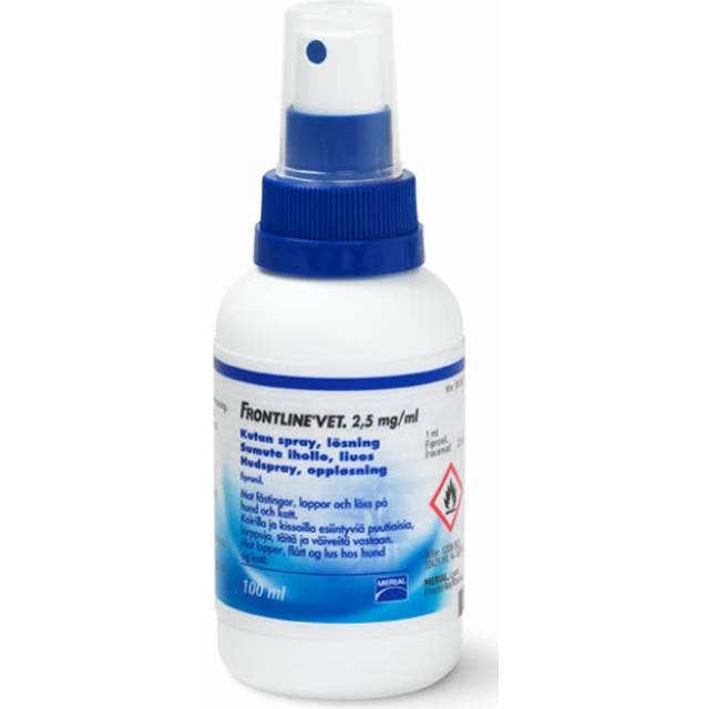 Frontline vet. Hund/Katt kutan spray lösning 2,5mg/ml 100 ml