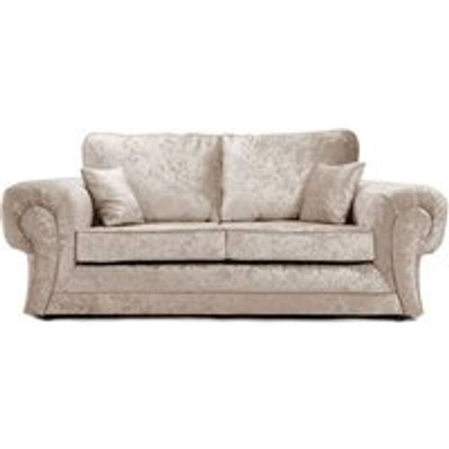 Chelsea Crushed Velvet Large 3 Seater Sofa Rolled Arms - Baby Pink - One Size