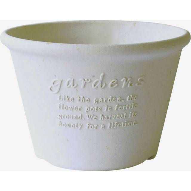 Hachiman Garden Plant Pot & Flower Pot Round Shallow NO6-S White Eco Recycled Pa