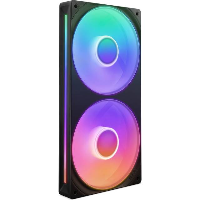 NZXT F240 RGB Core - 240mm fläktenhet med en ram och 2 x 120mm RGB-fläktar - Hastighets- Och belysningskontroll - Högt statiskt tryck och luftflöde - Fluiddynamiska lager - 8 aRGB-lysdioder - Svart