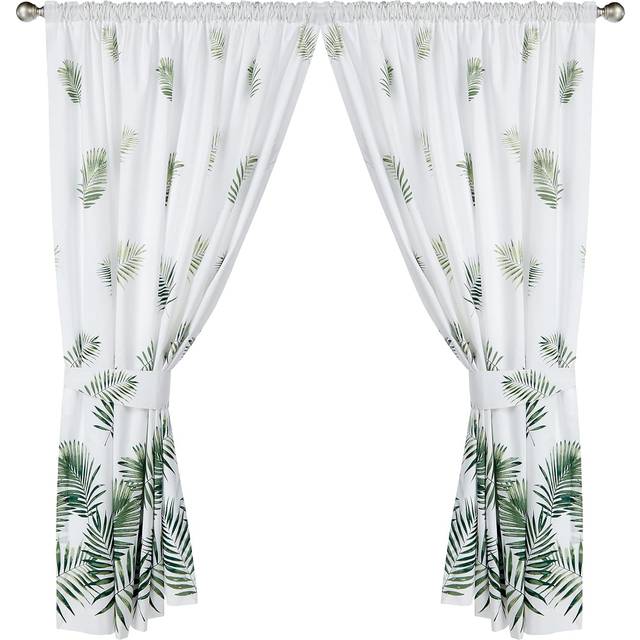 Charlotte Thomas Pencil Pleat Fern Curtains + Tiebacks (Pair)