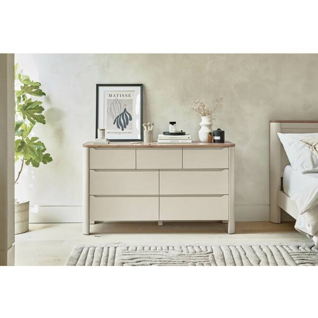 Smoked Oak & Painted Chest of Drawers - 7 Drawer Chest - Otto Range - Oak Furnitureland