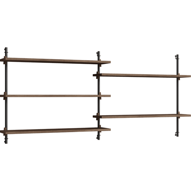 MOEBE Moebe wall shelving ws.65.2.B Smoked oak-black