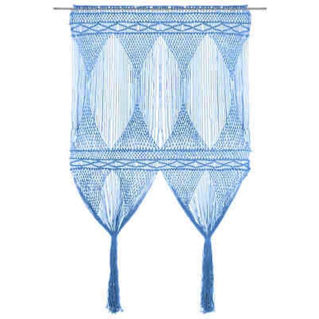 Macrame Curtain Blue 140x240 cm Cotton Vidaxl