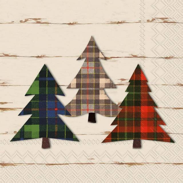 Tarten Christmas Trees Printed Cocktail Paper Napkin 20-Pack Disposable 3-Ply
