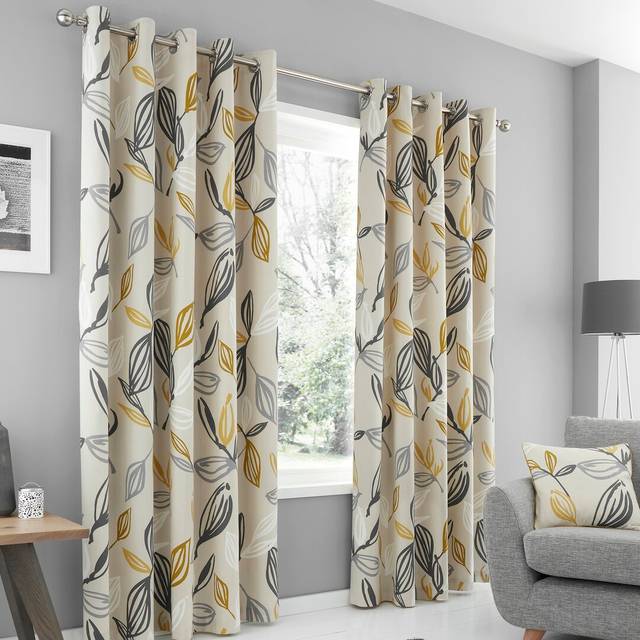 Ensley Eyelet Curtains - Ochre (117 x 183 cm)
