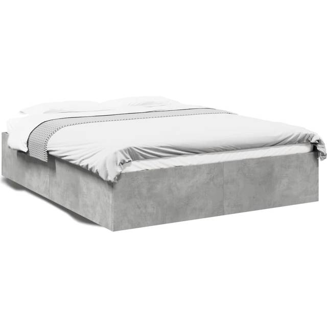 vidaXL Bed Frame without Mattress Concrete Grey 150x200 cm King Size