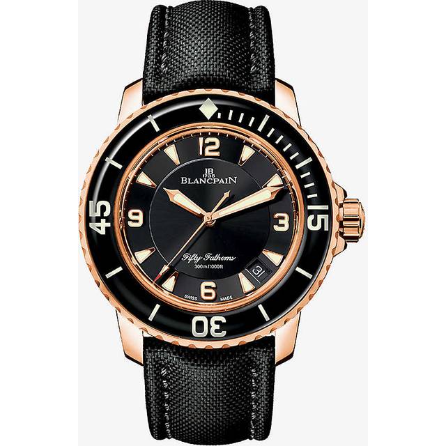 Blancpain Mens Black 5015-3630-52b Fifty Fathoms 18ct Rose-gold Automatic Watch 1 Size - BLACK