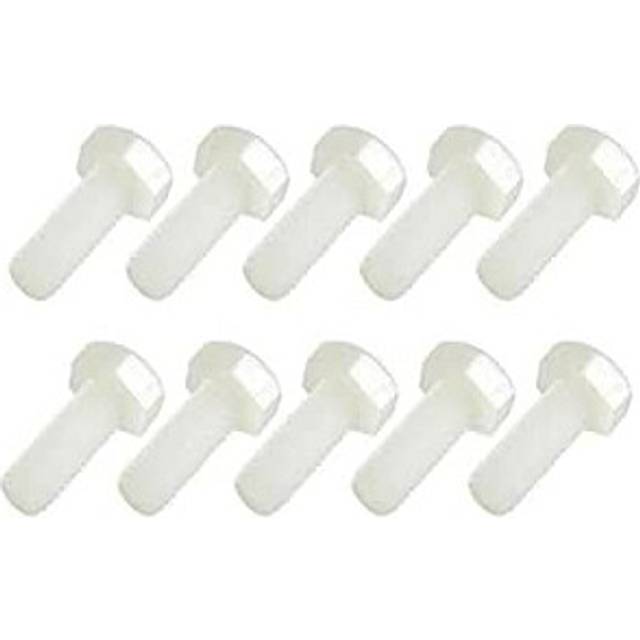 10pcs M6 20mm Nylon Hex Head Cap Hexagonal Screw White