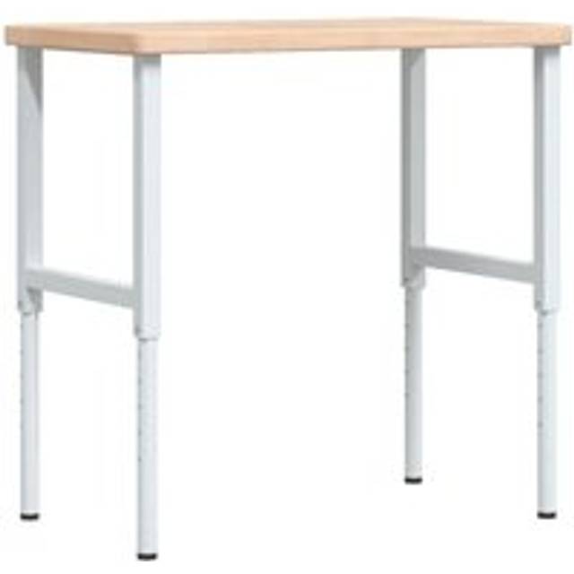 vidaXL Workbench Wooden Work Table Work Bench Tool Solid Wood Oak Rectangular