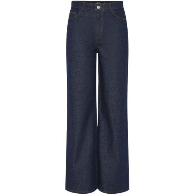 PIECES dam Pcselma Hw Wide Rinse Noos Bc breda jeans, Mörkblå denim, 30W x 32L