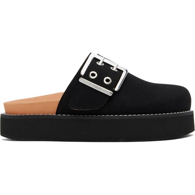 GANNI Black Feminine Buckle Mules - 099 Black - IT 42