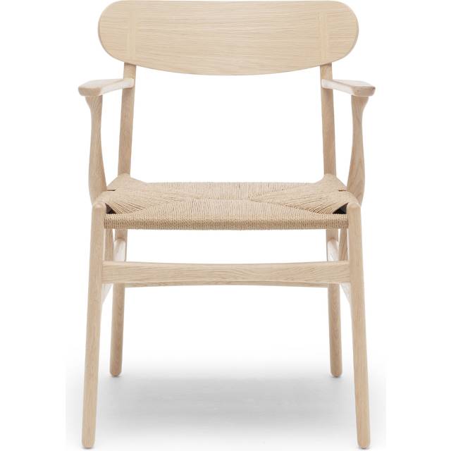 Carl Hansen - CH26, Tvålad Ek, Naturflätat papperssnöre - Matstolar - Hans J. Wegner - Träfärgad - Trä
