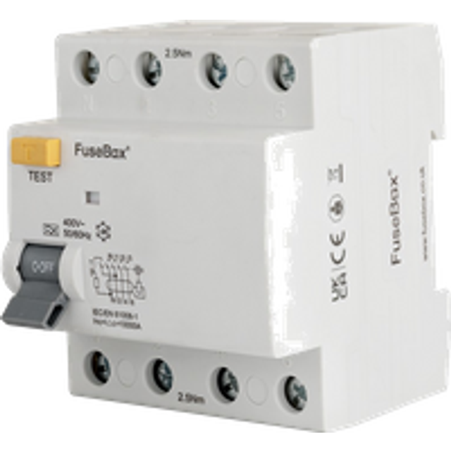 FuseBox TPN 4P Type A RCD 63A 30mA - RTA0630304