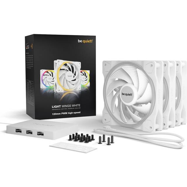 140mm be quiet! LIGHT WINGS LX PWM White Triple-Pack
