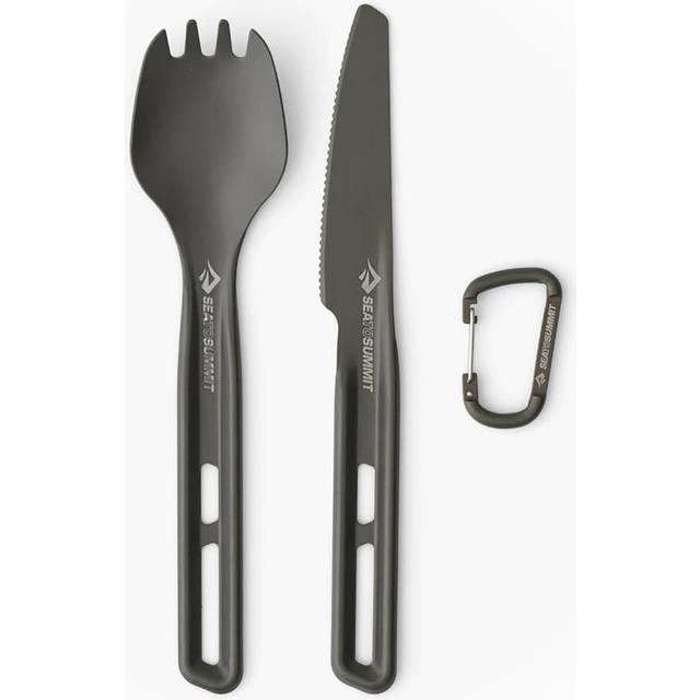 Sea to Summit Frontier Spork & Knife Set Ultralight Camping Cutlery - Grey - 2pc