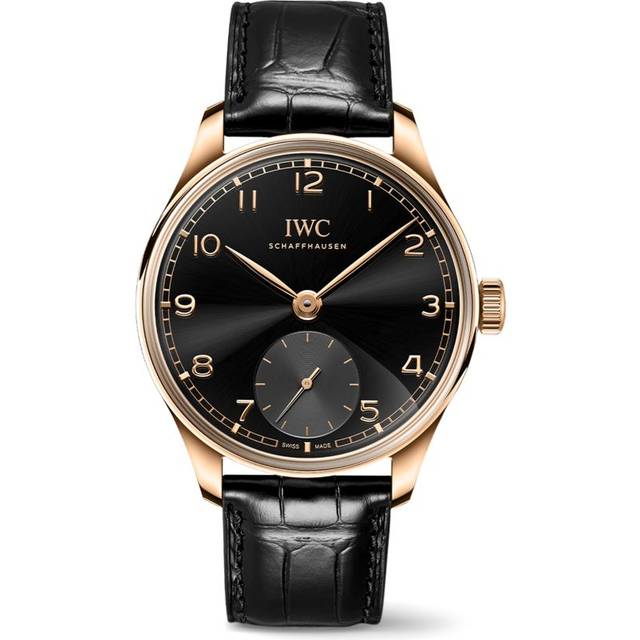 IWC Schaffhausen Rose Gold Portugieser Automatic Watch - Black - 40mm