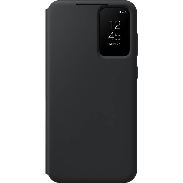 Samsung Smart View Wallet, smartphone-fodral EF-ZS916 för Galaxy S23, mobiltelefonskal, kortfack, visningsfönster, svart
