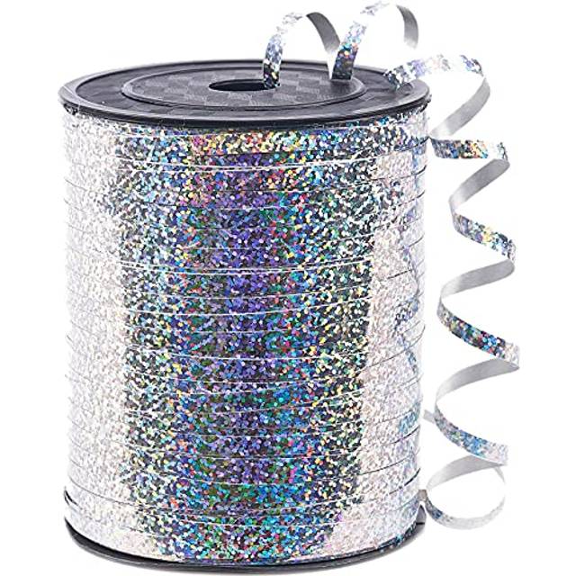 PartyWoo Silver Ribbon  500 Yard curling Ribbon for crafts  Iridescent