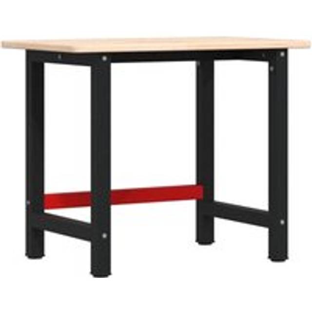 vidaXL Workbench Wooden Work Table Work Bench Tool Solid Wood Oak Rectangular