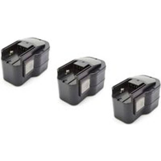 3x Battery Replacement for Milwaukee 0516-20, 0514-52, 0516-52, 0516-22, 0612-22, 0612-20, 0612-26 for Power Tools (1500 mAh, NiMH, 14.4 v) - Vhbw