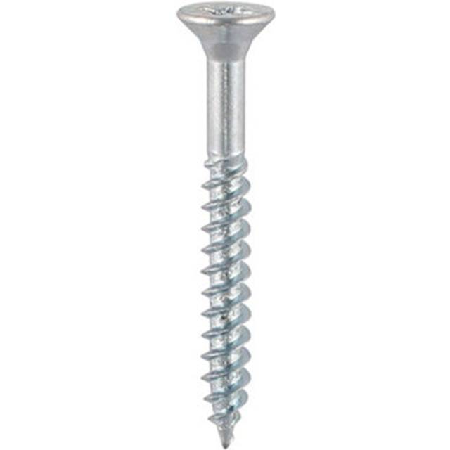Twin-Threaded Countersunk Silver Woodscrews - 10 x 21/2 - Timco