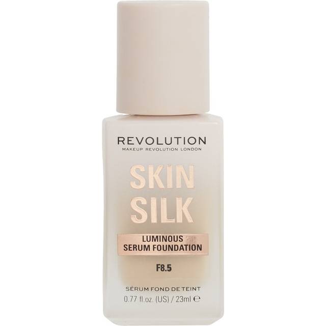Makeup Revolution, Skin Silk Serum Foundation, lätt till medium täckning, innehåller hyaluronsyra, F8,5, 23 ml
