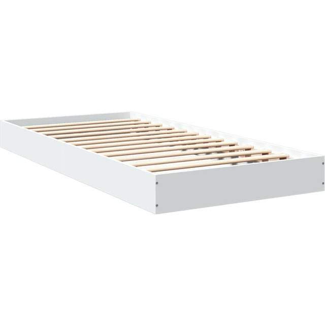 (white, 75 x 190 cm/ 17 cm) vidaXL Bed Frame Bed Base Sonoma Oak 75x190 cm Small Single Engineered Wood