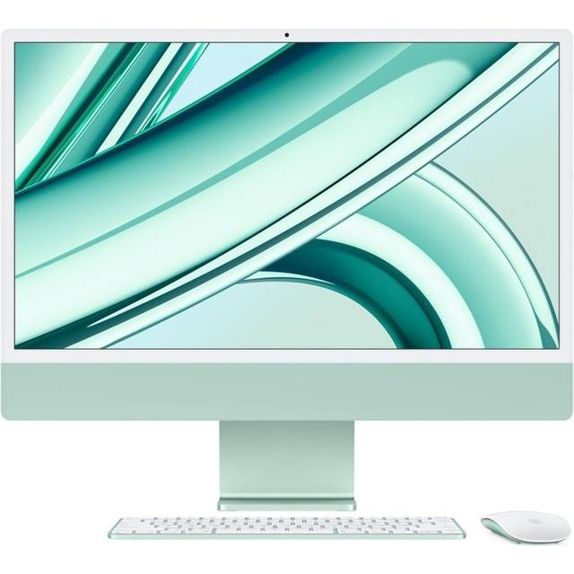 Apple iMac 24 AIO Desktop PC (2024), Apple M3 chip 8-Core CPU, 8GB RAM, 512GB SSD, 24" 4.5K Retina display, 10-Core GPU, Mac OS, Green, Z19J
