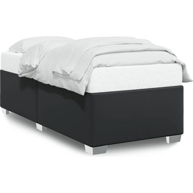 vidaXL Bed Frame Bed Base Home Bedstead Black 90x190 cm Single Faux Leather