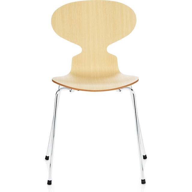 Fritz Hansen - Myran 3101 träfanér stålstativ krom askfanér - Matstolar - Arne Jacobsen - Träfärgad - Metall/Trä