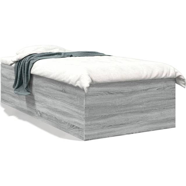 (grey sonoma, 75 x 190 cm/ 45 cm) vidaXL Bed Frame Bed Base Sonoma Oak 75x190 cm Small Single Engineered Wood