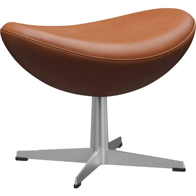 Fritz Hansen - 3127 Ägget Fotpall Läder Grace, Walnut - Fotpallar - Arne Jacobsen - Brun - Läder/Metall/Syntetiskt
