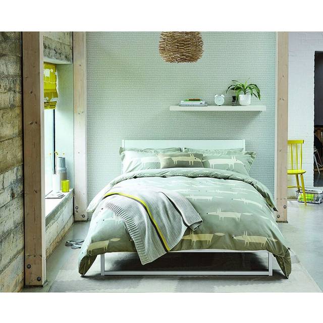 Mr Fox 180 Thread Count Percale Duvet Cover - Silver (King Duvet Cover)