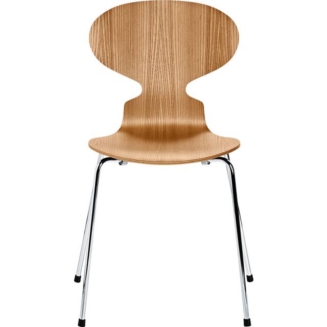 Fritz Hansen - Myran 3101 träfanér stålstativ krom ekfanér - Matstolar - Arne Jacobsen - Träfärgad - Metall/Trä