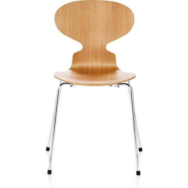 Fritz Hansen - Myran 3101 träfanér stålstativ krom körsbärfanér - Matstolar - Arne Jacobsen - Träfärgad - Metall/Trä