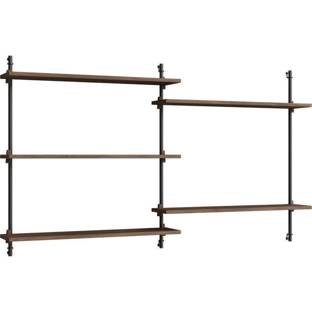 MOEBE Moebe wall shelving ws.85.2.B Smoked oak-black