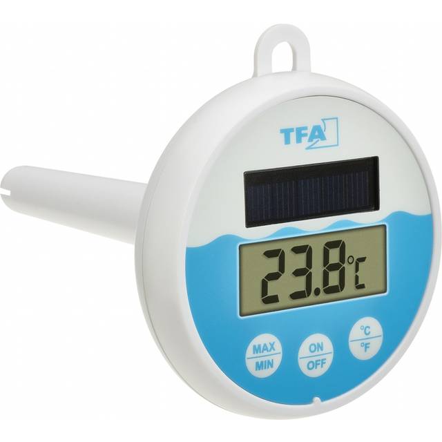 TFA Dostmann Digitales Solar-Poolthermometer Pooltermometer Vit, Turkos 30.1068.02