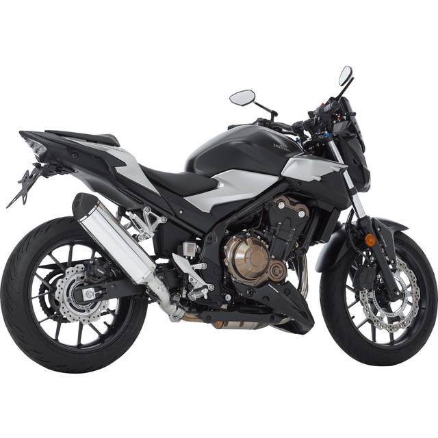 SHARK EXHAUST DSX-5 polished aluminium/end cap coated stainless steel matt black silver