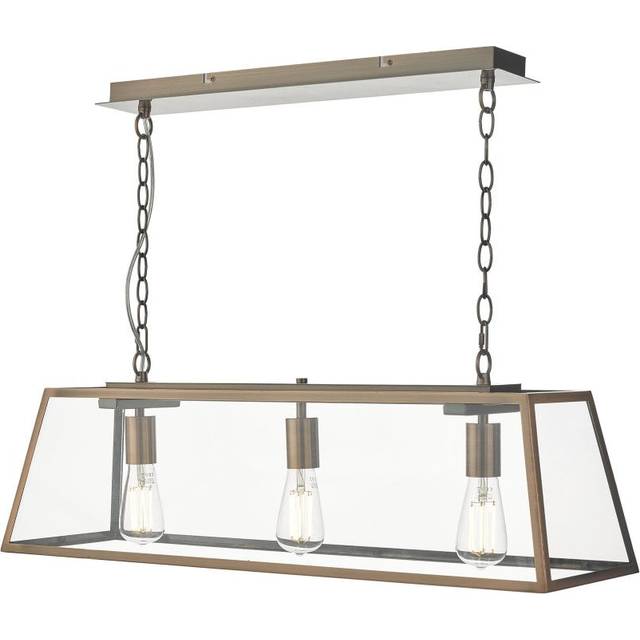 dar lighting Aca0364 Academy 3 Light Bar Pendant Antique Copper