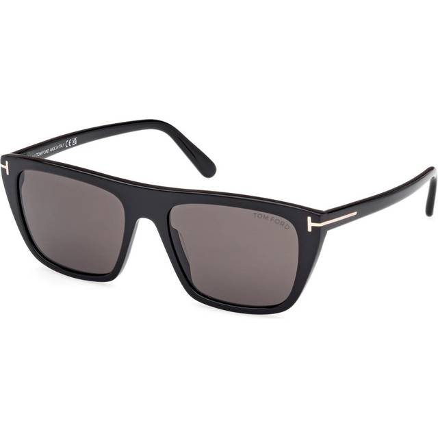 TOM FORD Man FT1175 ASLAN 01A Solglasögon Acetat Svart Rök Fyrkantig Normal