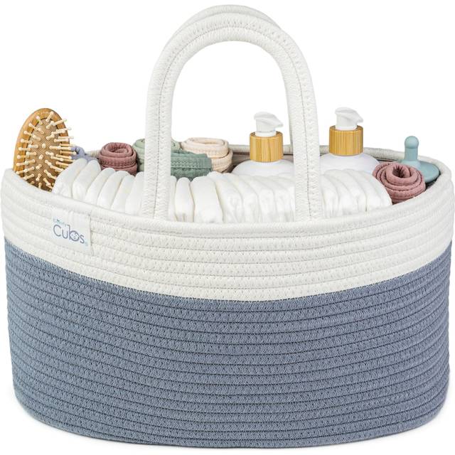 Diaper Caddy Organizer- Large Portable Baby Diaper Caddy Nursery Storage Bin and Car Travel Basket - Tote Bag with Dividers for Diapers & Wipes