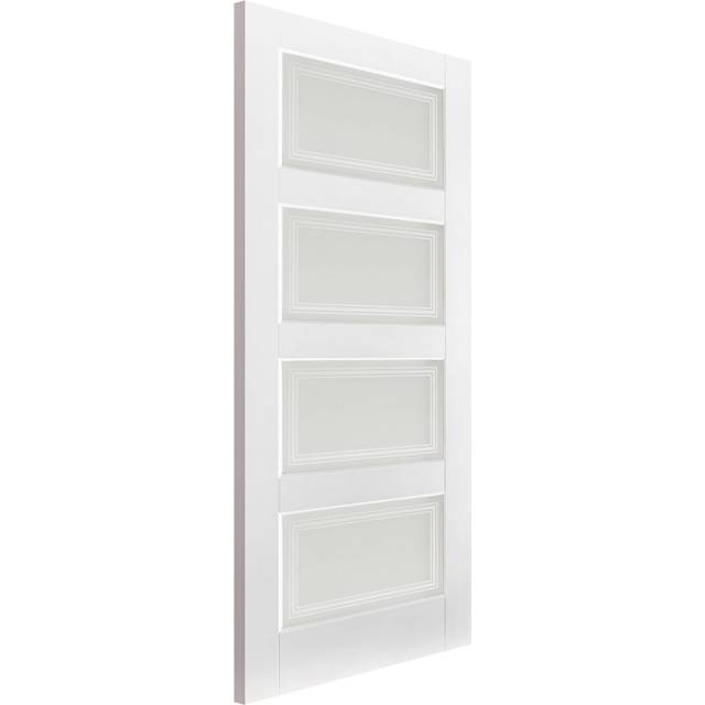LPD Contemporary 4l - Solid Primed Internal Door (Size: 1981 x 533mm, Thickness: 35mm) White