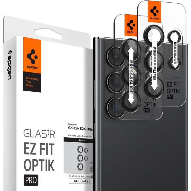 Spigen Optik.tR EZ Fit Linsskydd till Samsung Galaxy S24 Ultra 2-pack - Svart
